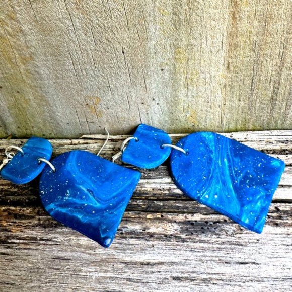 Marble design Glittery Hand made Light weight statement - Gorgeous earrings - Picture 9 of 10